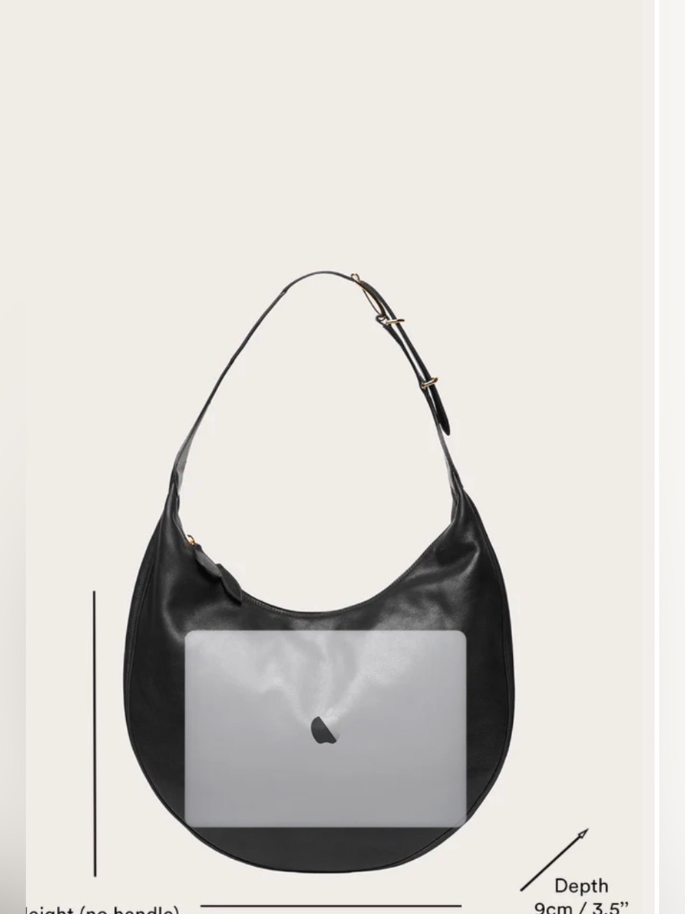 LIFFNER
Moon Leather Hobo Bag - Black - Picture 3 of 9